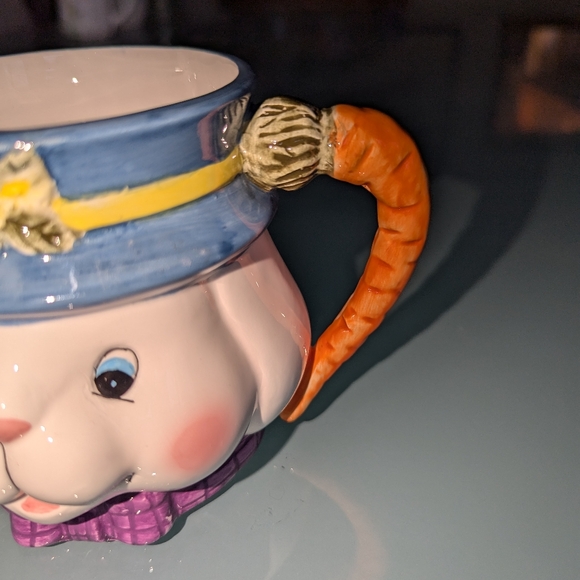 Easter Bunny Rabbit Ceramic Collectible Holiday 3D 16oz Mug - Stamped SBI - Picture 3 of 6